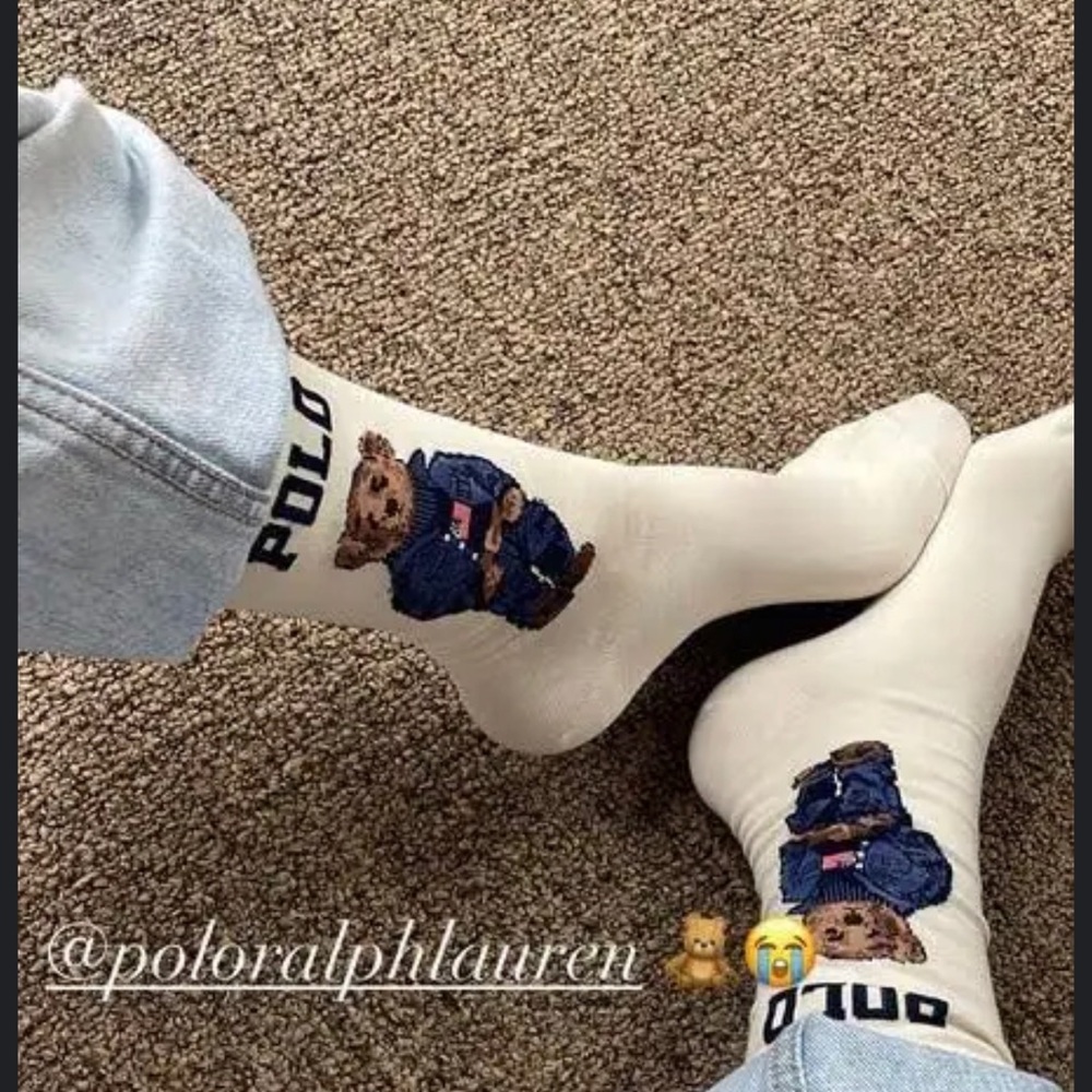 NWT Polo Ralph Lauren Women's Polo Bear Trouser Socks - Picture 3 of 5